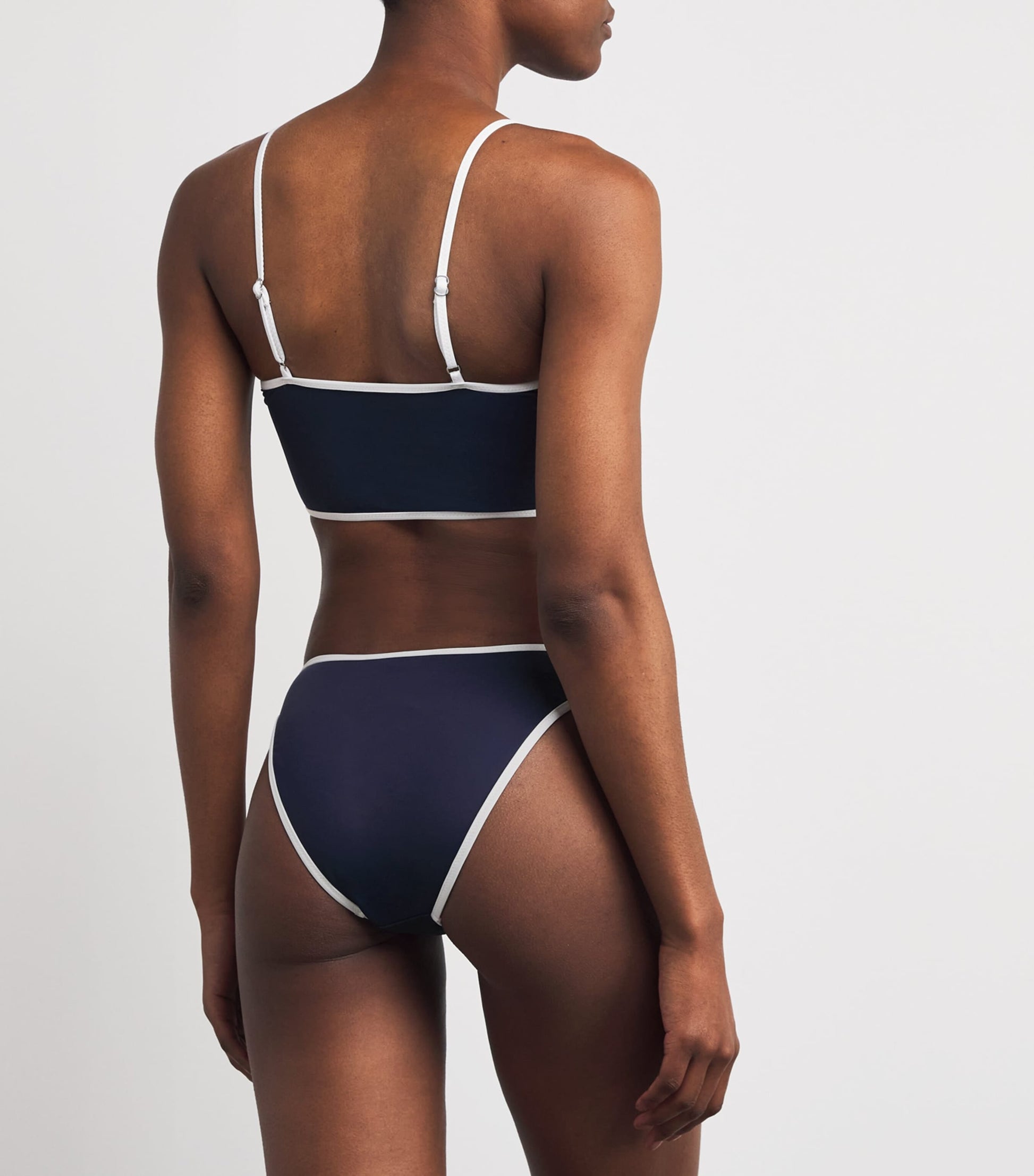 Navy Polo Pony Two-Tone Bikini Bottoms