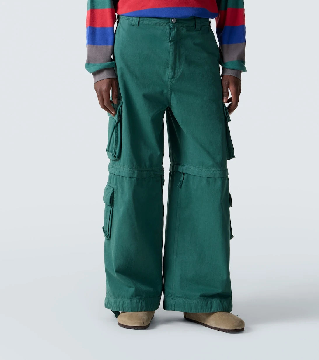 ERL - High-rise cotton cargo pants