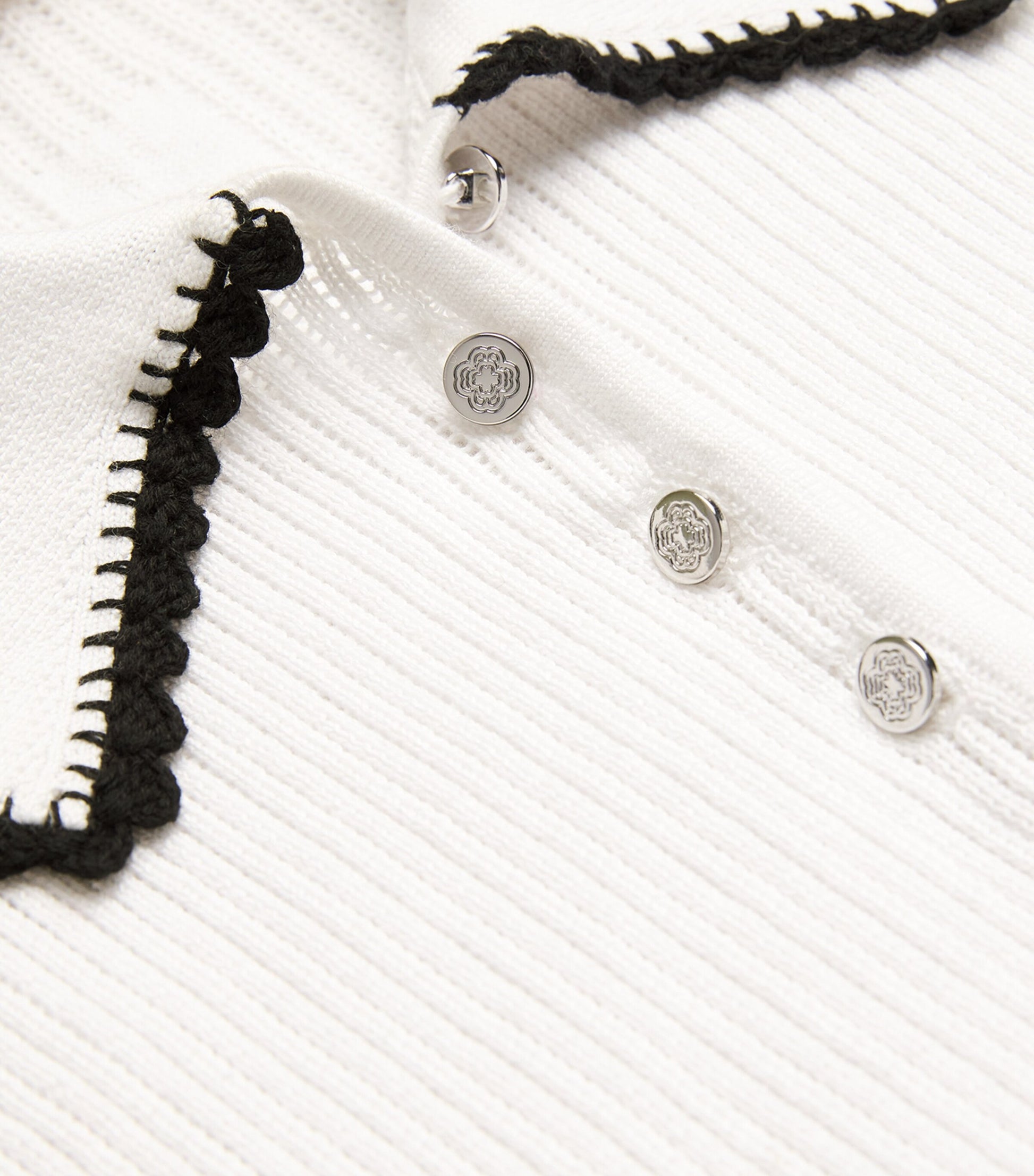 Multi Pointelle Knit Polo Shirt