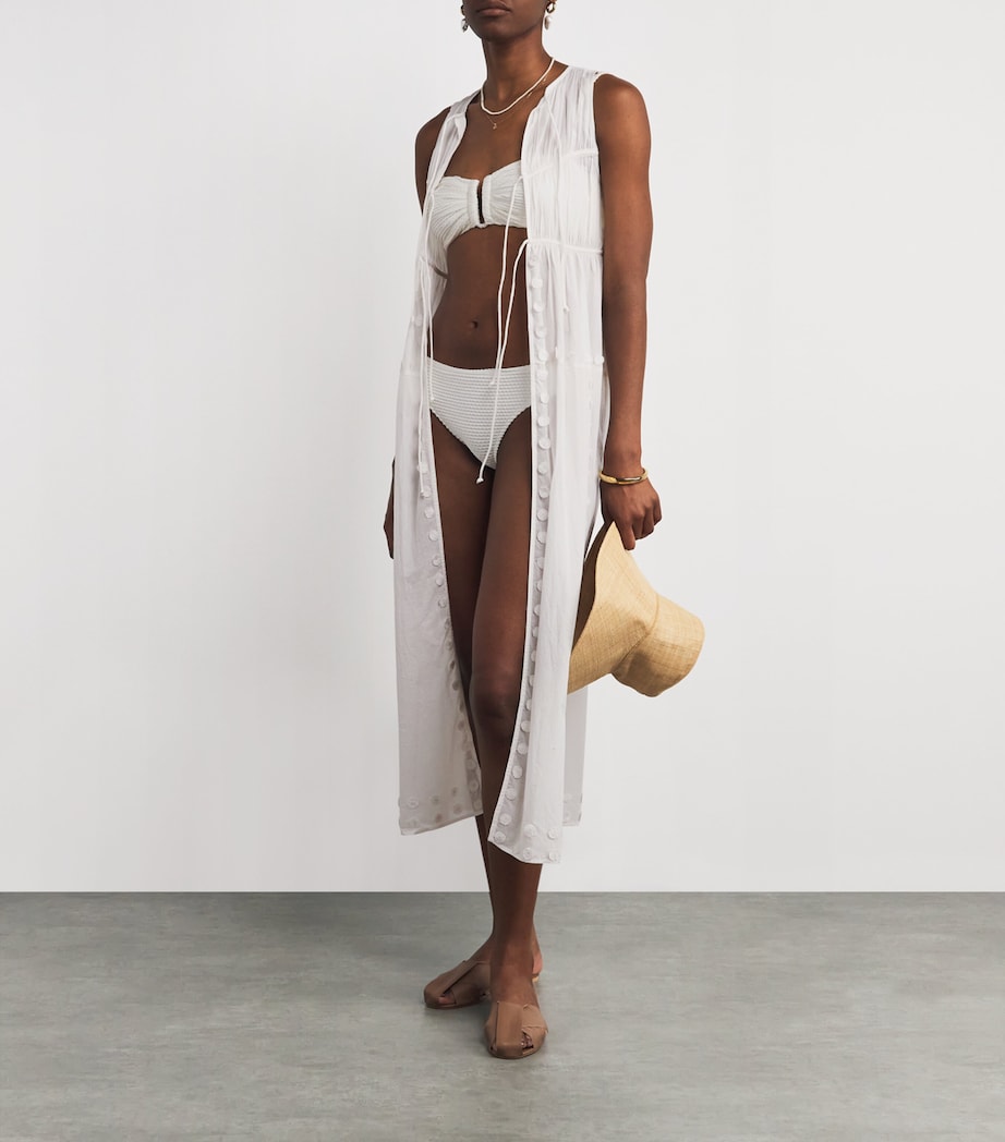 Ulla Johnson White Dani Mid-Rise Bikini Bottoms