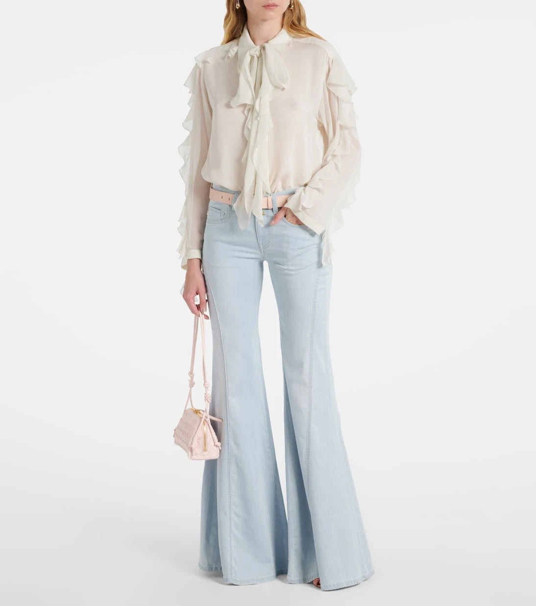 بنطلون جينز بخصر عالٍ وقصة واسعة من AG Jeans - إيبيزا