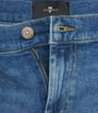 7 For All Mankind Blue Mid Roll Denim Shorts