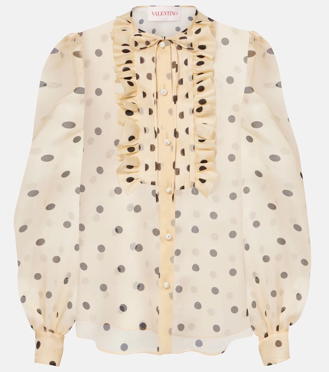 Valentino - Polka-dot silk organza blouse