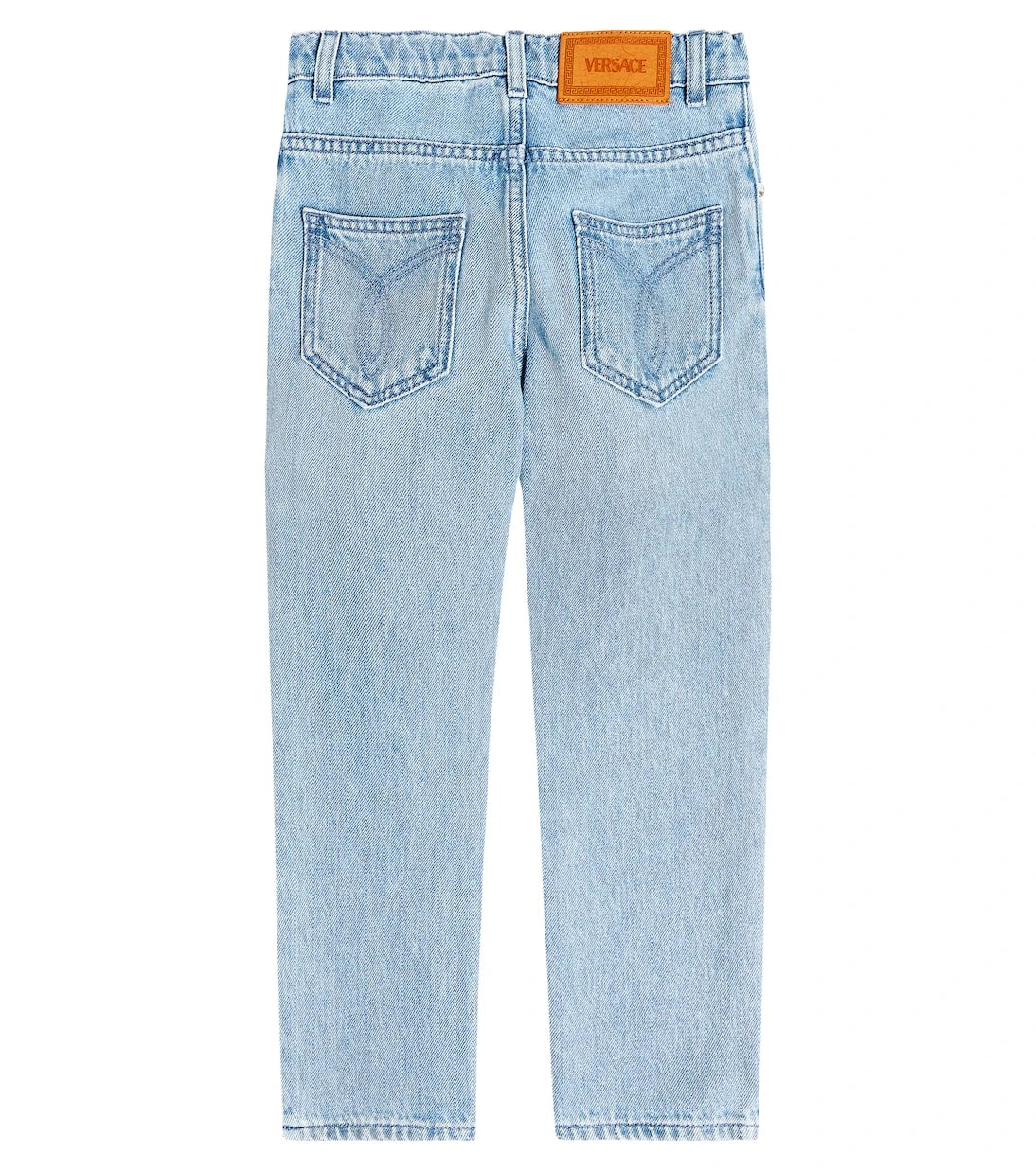 Versace Kids - Blossom embroidered tapered jeans