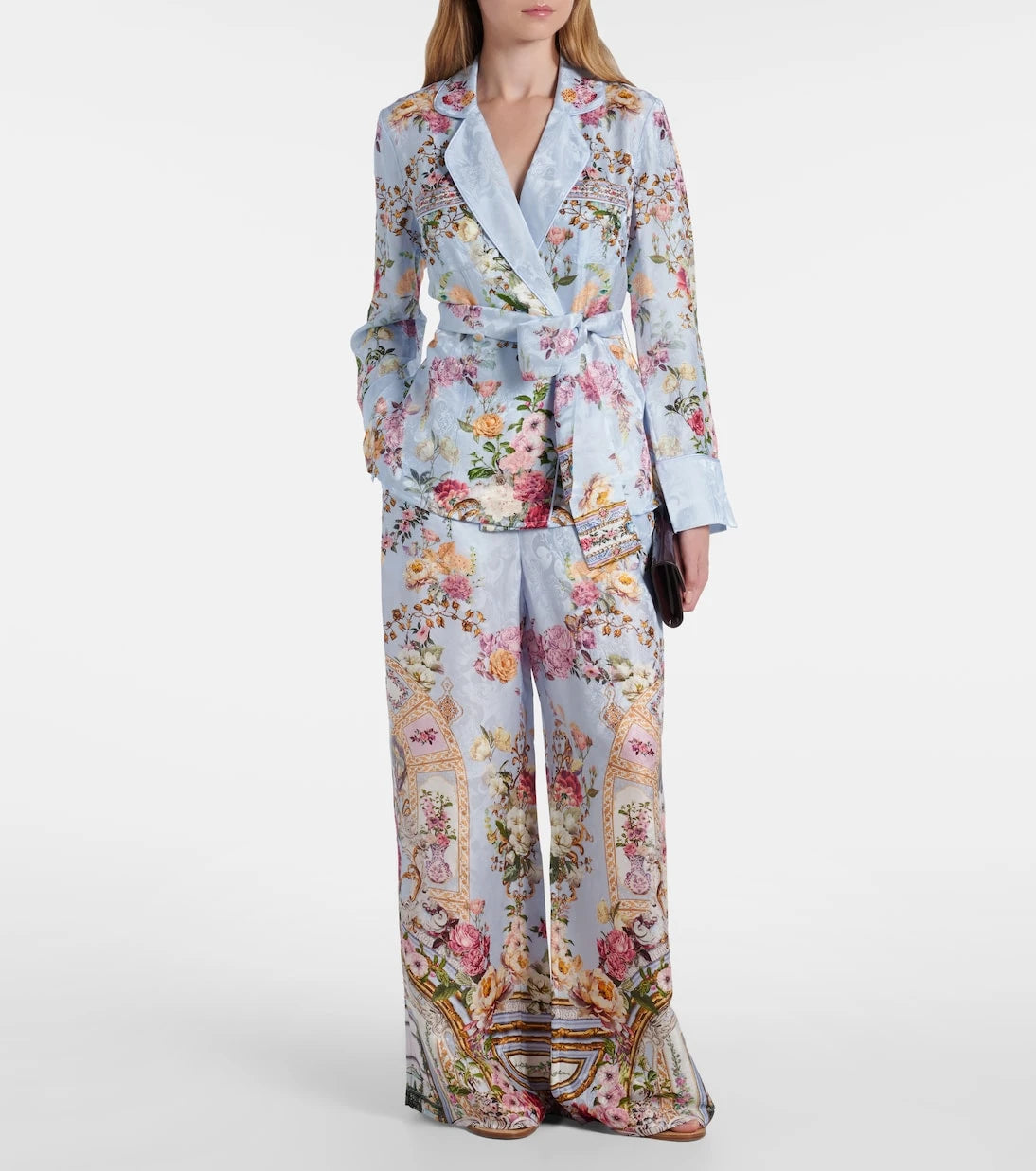 Camilla - Tiled In Time belted floral jacket