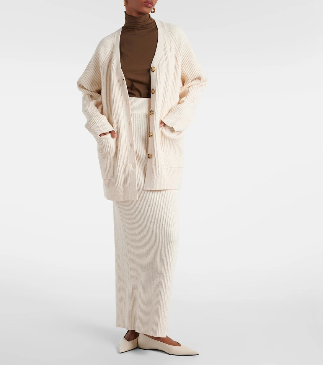 Toteme - Oversized cotton-blend bouclé cardigan
