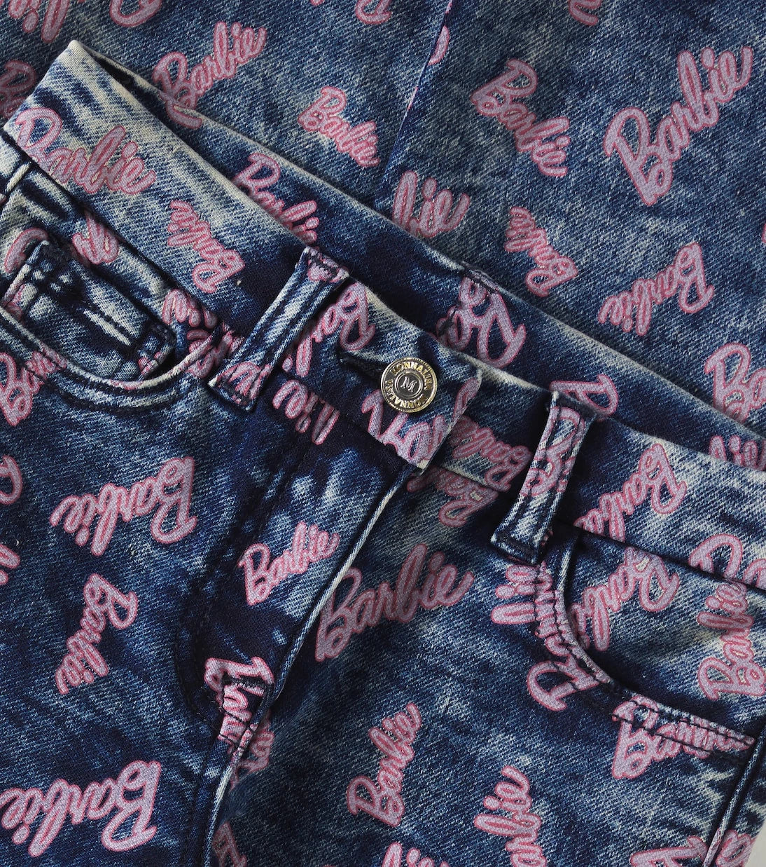 Monnalisa - x Barbie® printed straight jeans