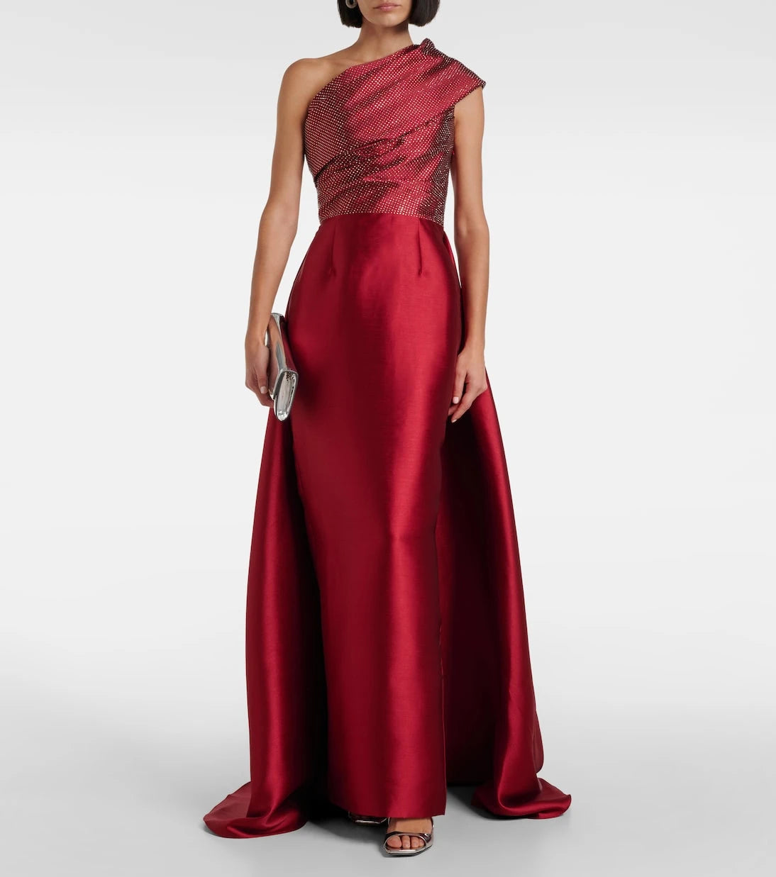 Solace London - Alba embellished draped satin gown