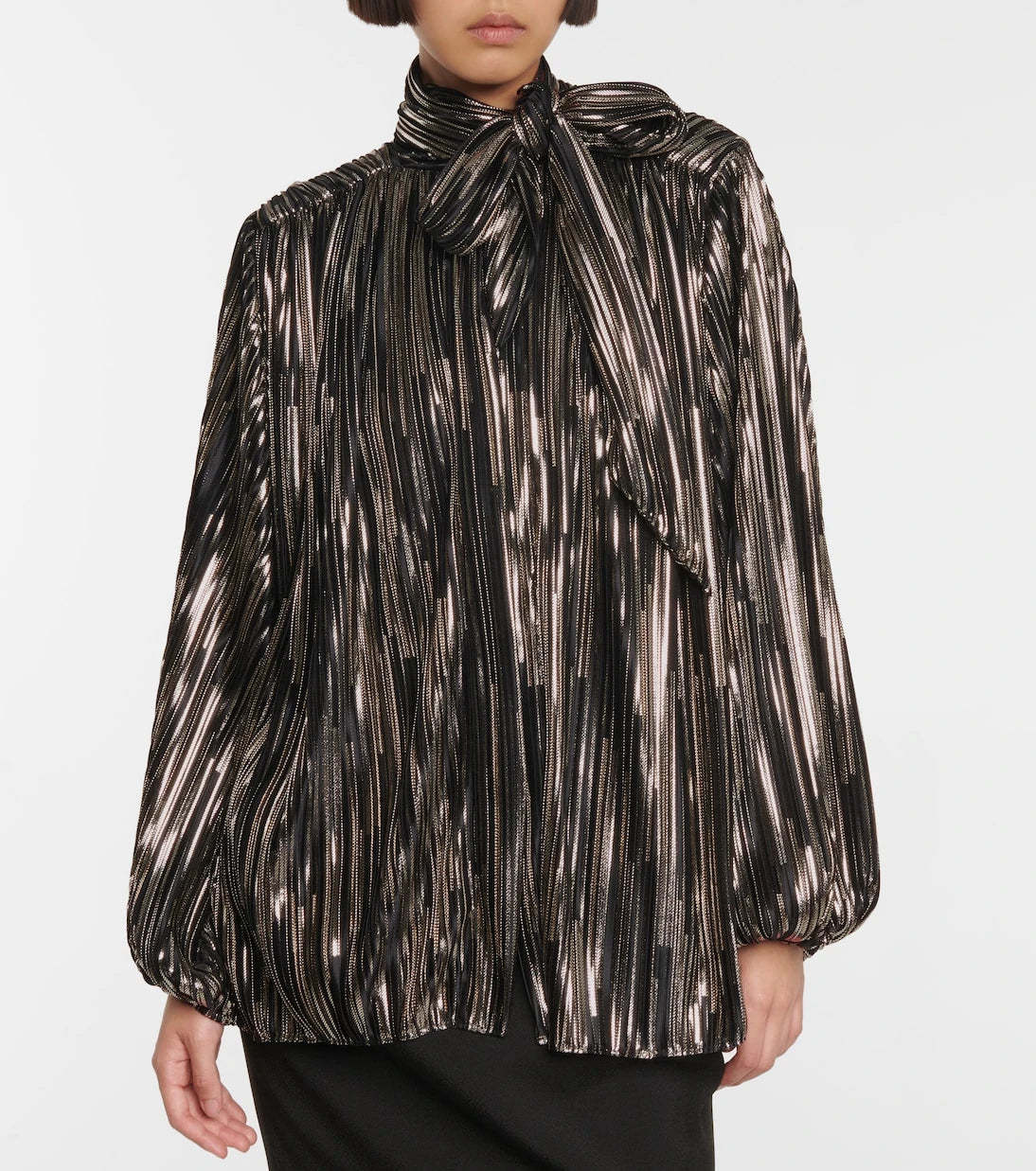 Alexandre Vauthier - Metallic tie-neck blouse