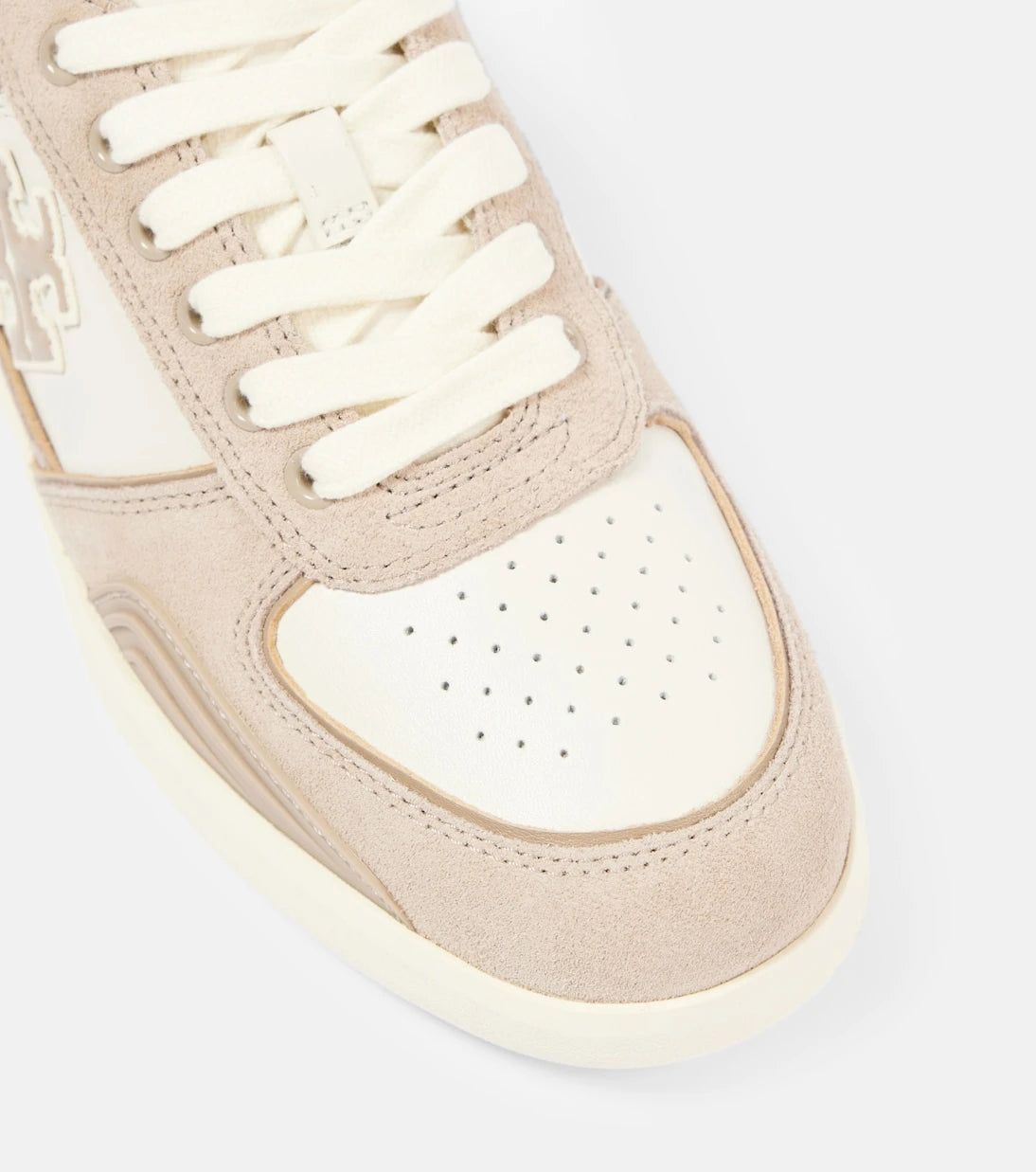 Tory Burch - Clover Court suede and leather sneakers