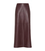 Brunello Cucinelli Red Nappa Leather Column Maxi Skirt