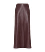Brunello Cucinelli Red Nappa Leather Column Maxi Skirt
