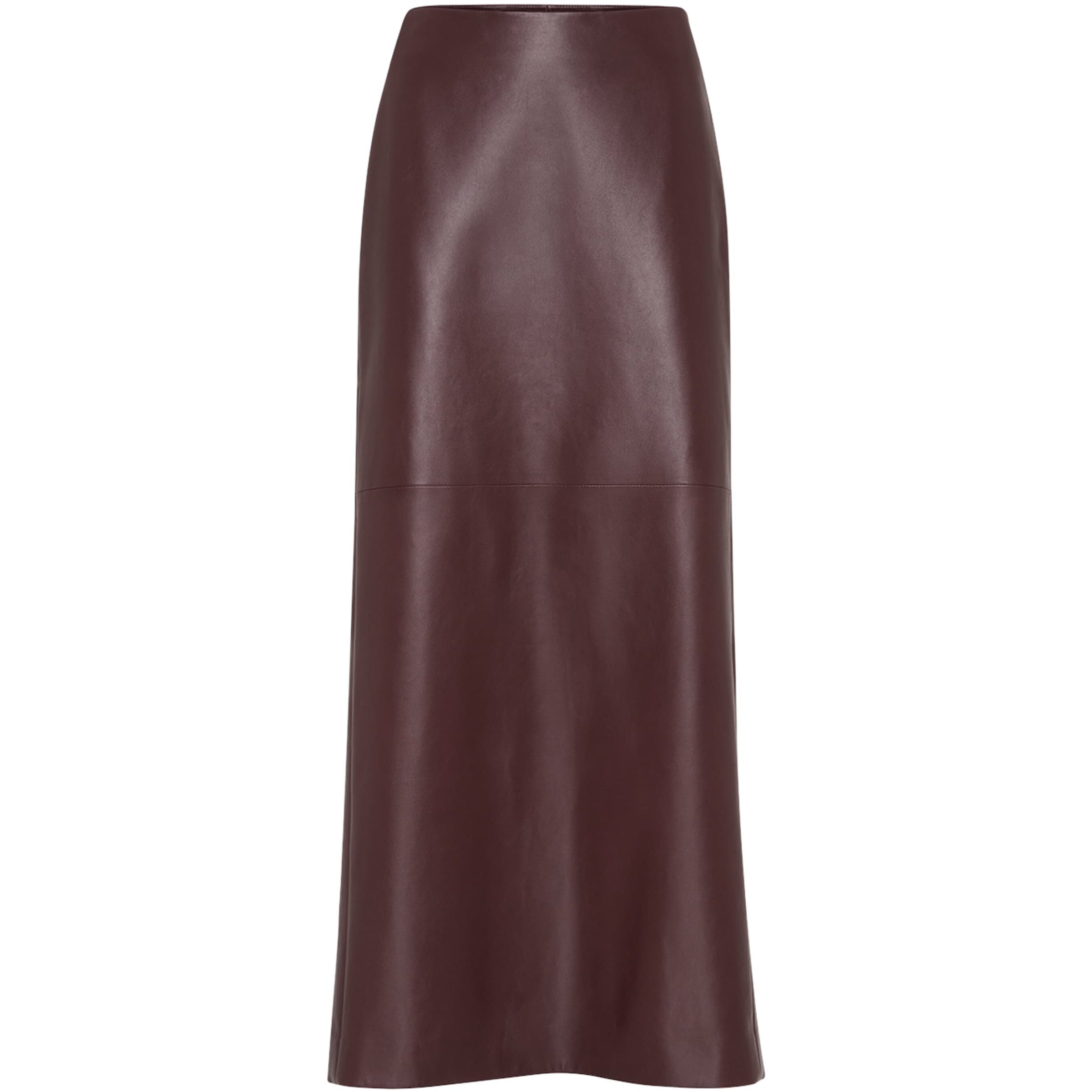 Brunello Cucinelli Red Nappa Leather Column Maxi Skirt