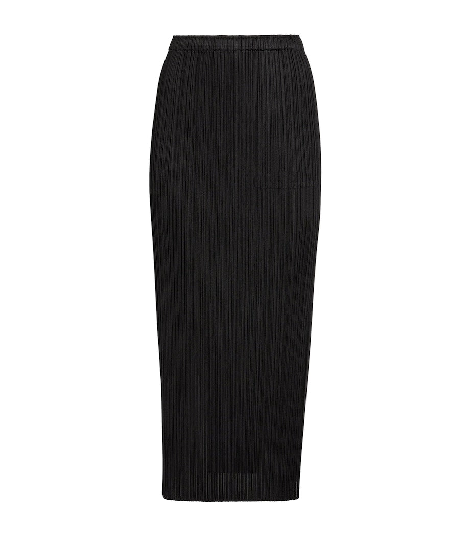 Pleats Please Issey Miyake Black Basics Midi Skirt