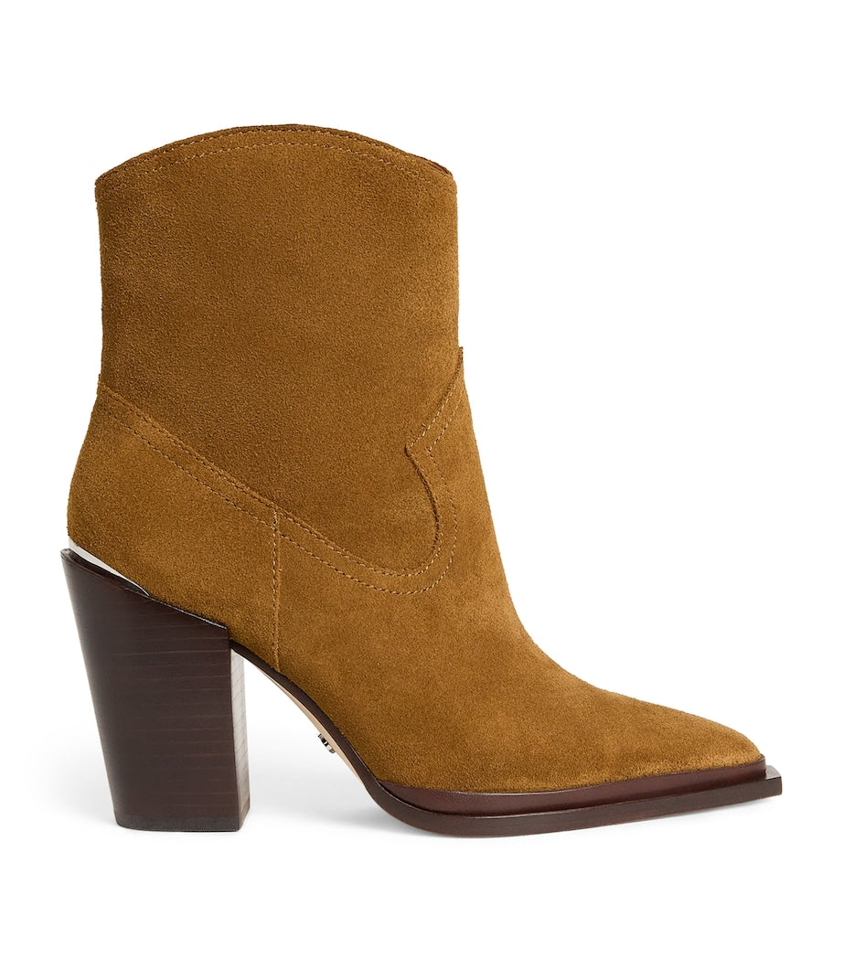 PAIGE Brown Suede Posey Ankle Boots 85