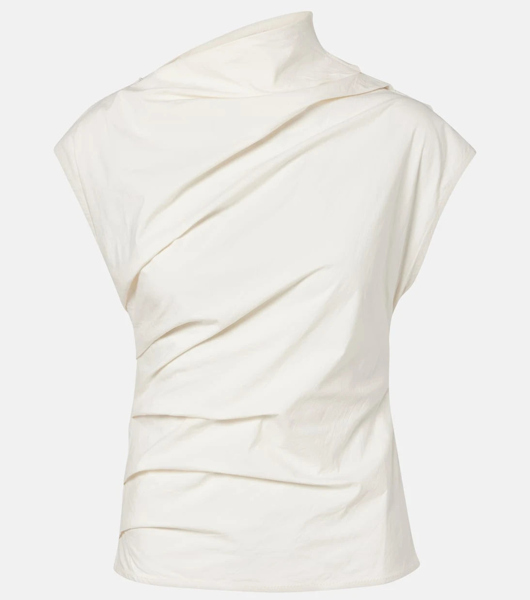 Ganni - Ruched cotton-blend top