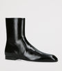 Khaite Black Leather Colt Ankle Boots