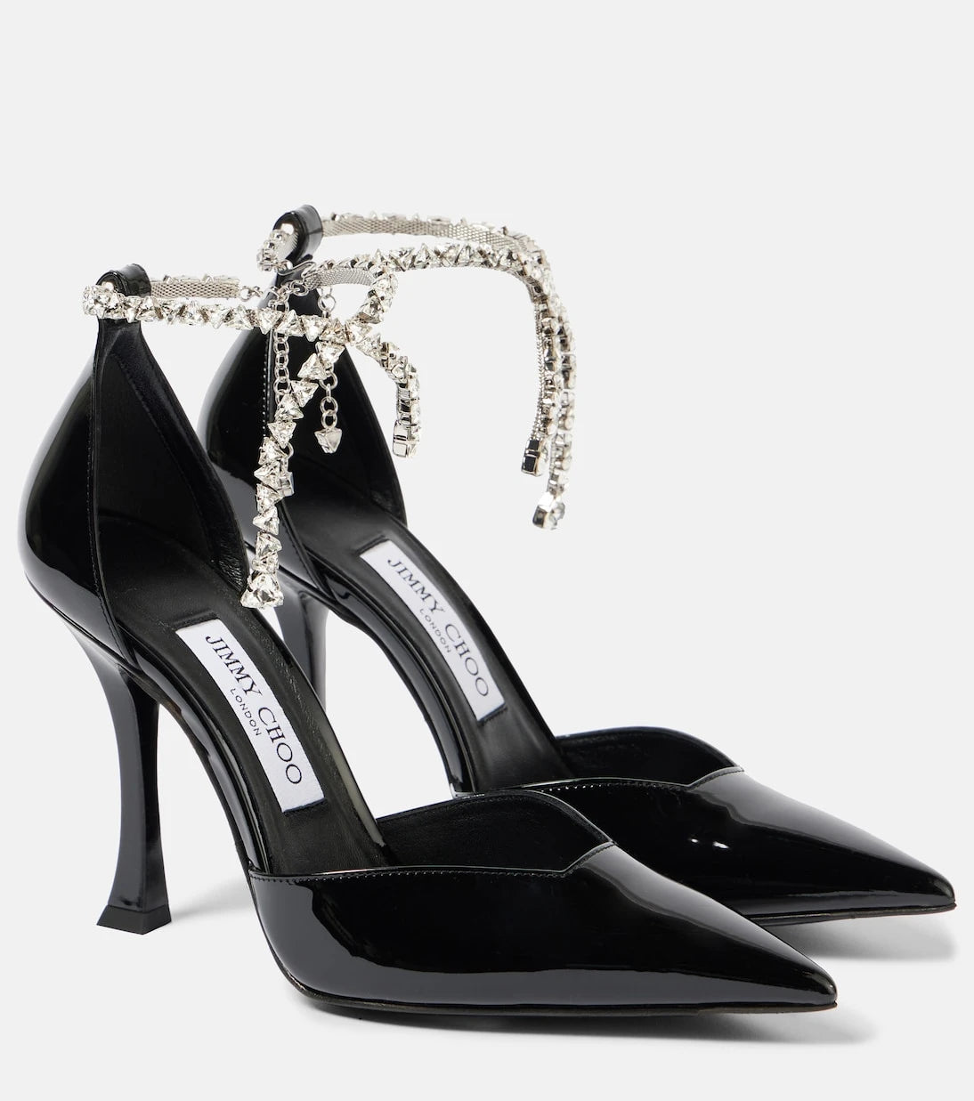 Jimmy Choo - Stevie 100 embellished patent leather pumps