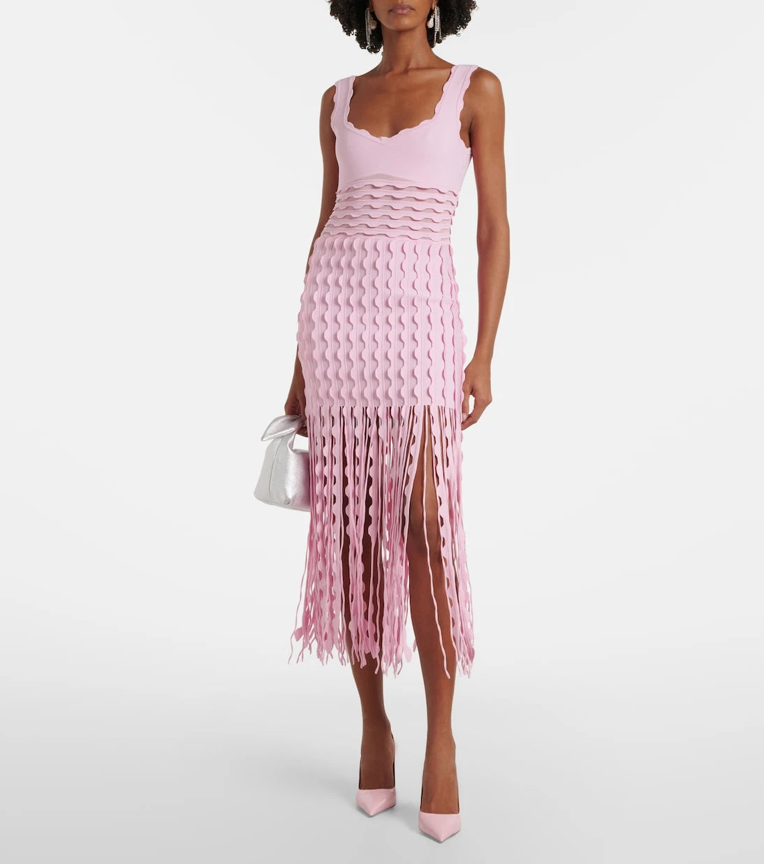 Simkhai - Brionne fringed knitted midi dress