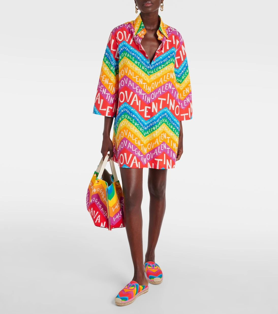 Valentino - Logo cotton shirt dress