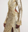 Self-Portrait Gold Metallic Cut-Out Maxi Dress