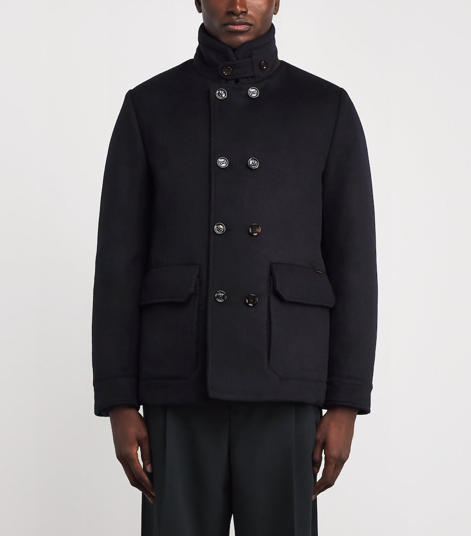 Navy Double-Breasted Pea Coat