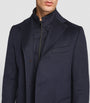 Navy Virgin Wool Overcoat