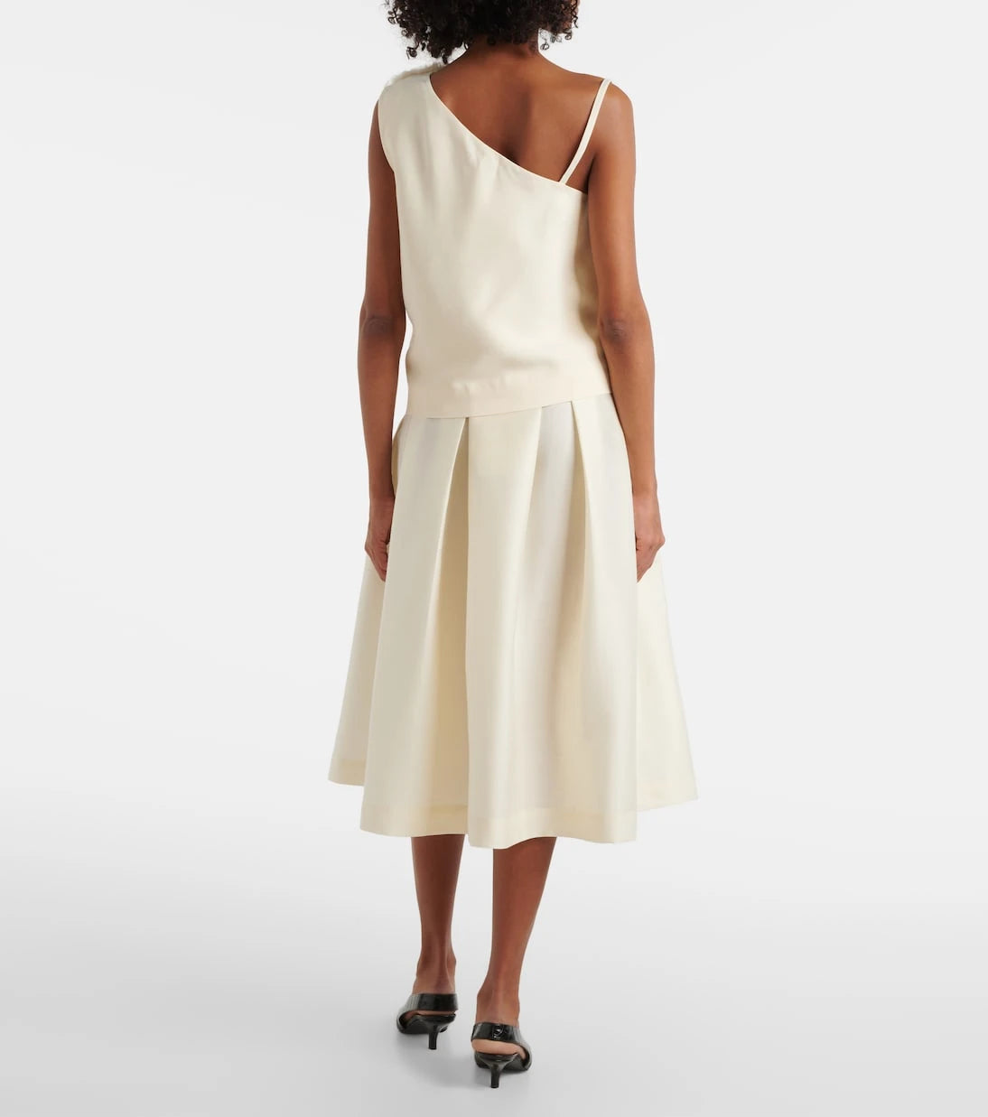Toteme - Shearling-trimmed cady top