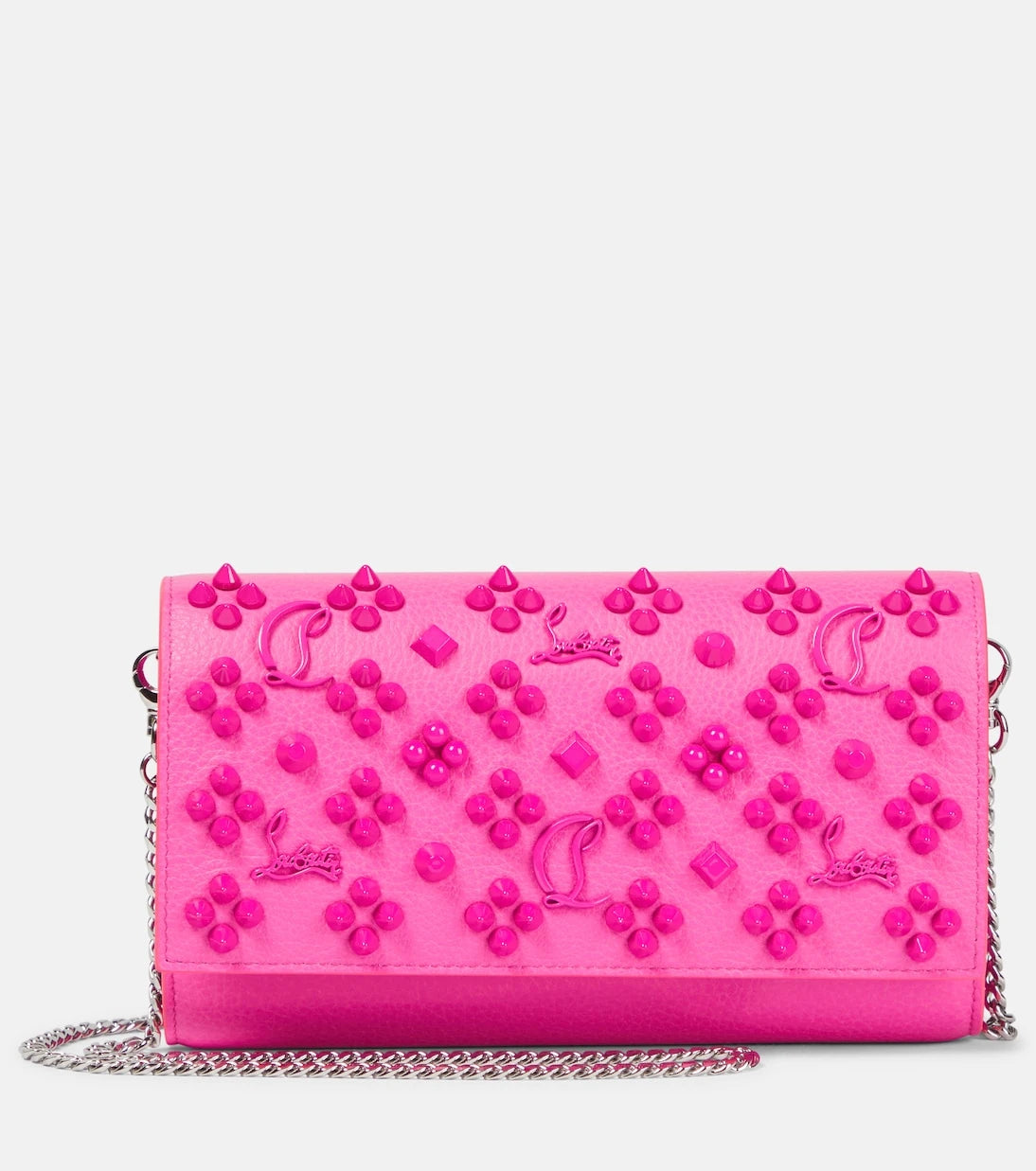 Christian Louboutin - Paloma embellished leather wallet on chain