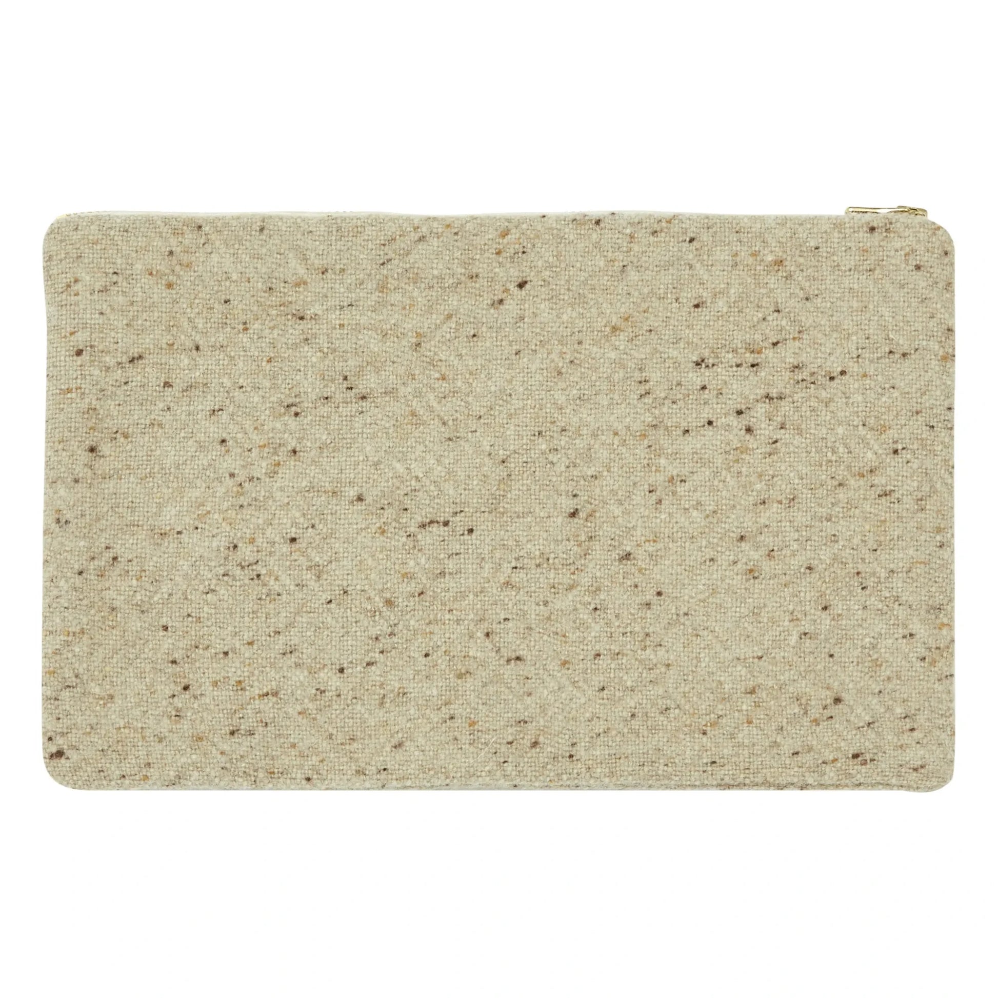 Adorna - Faustine Wool and Linen Clutch Bag | Heather beige