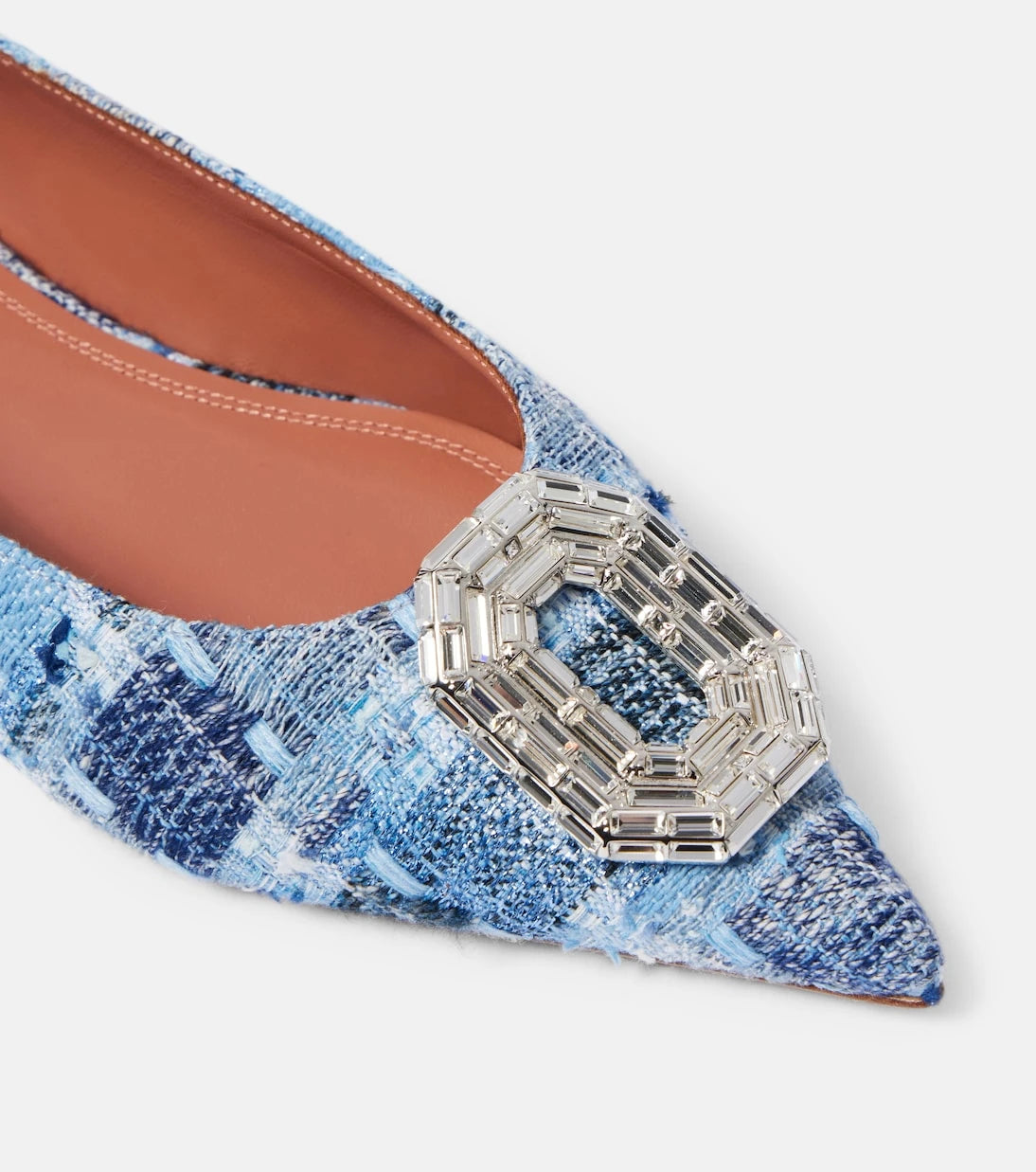 Amina Muaddi - Camelia 90 embellished tweed pumps