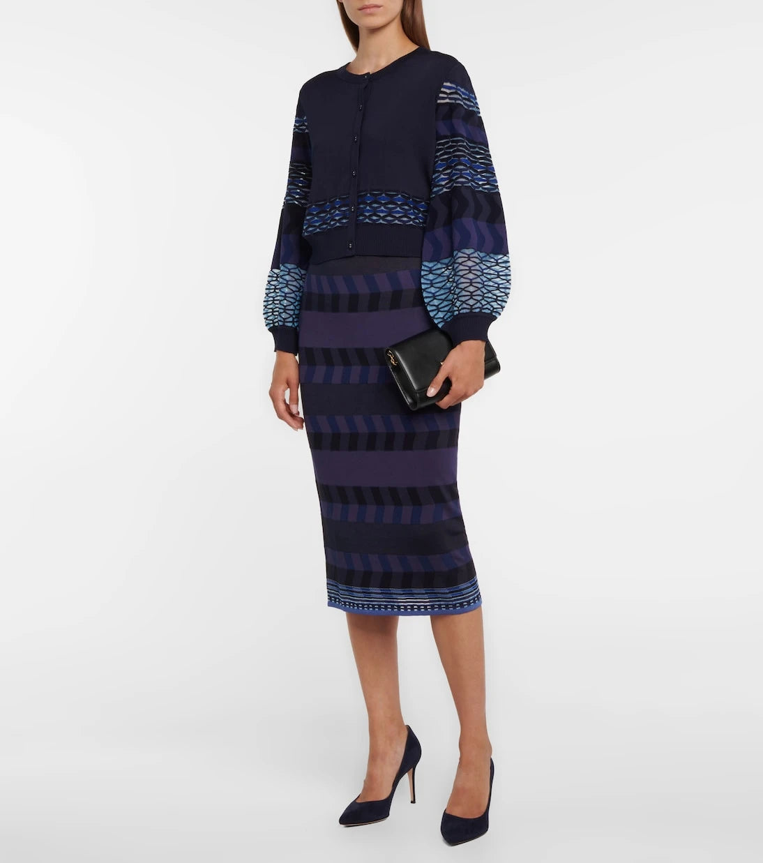 Diane von Furstenberg - Rosa ribbed-knit midi skirt