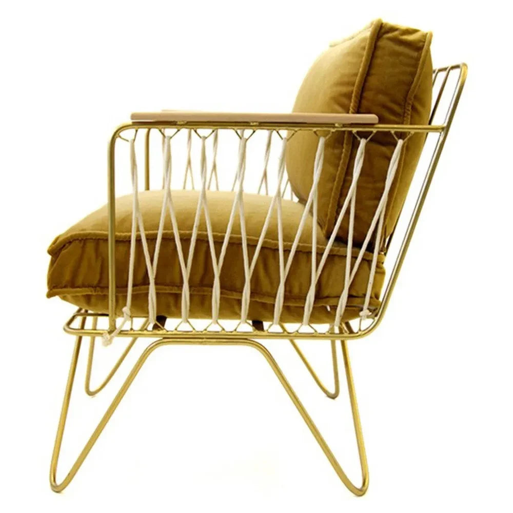 Honoré - Croisette Black Velvet Armchair | Camel