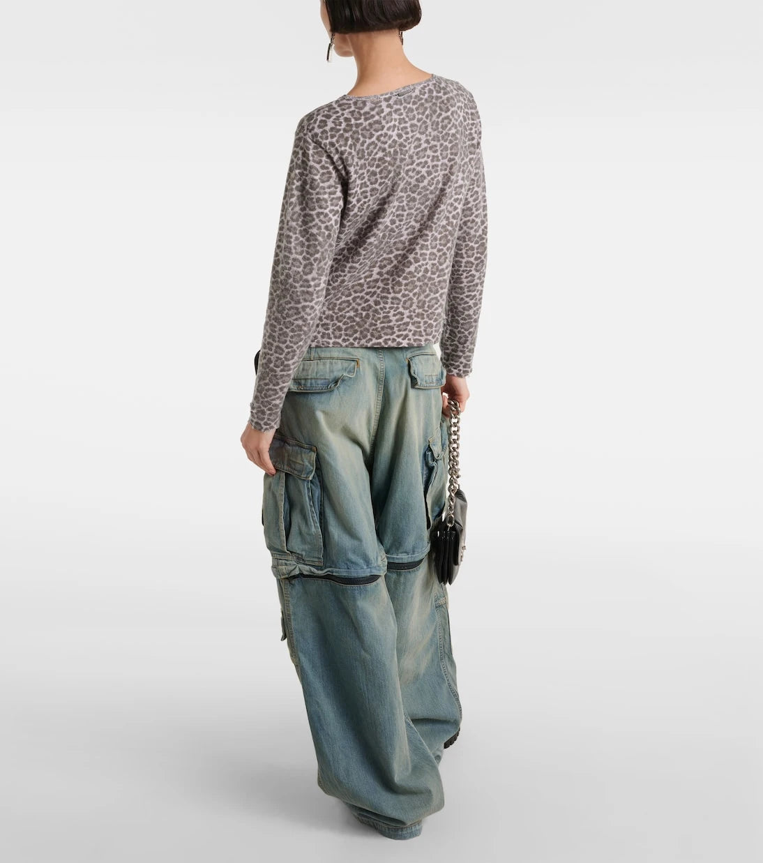 Balenciaga - سويتر جيرسي بنقشة فهد باهتة