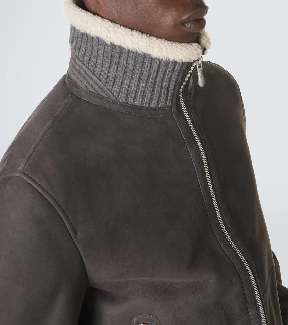 Brunello Cucinelli - Cashmere-trimmed shearling blouson jacket
