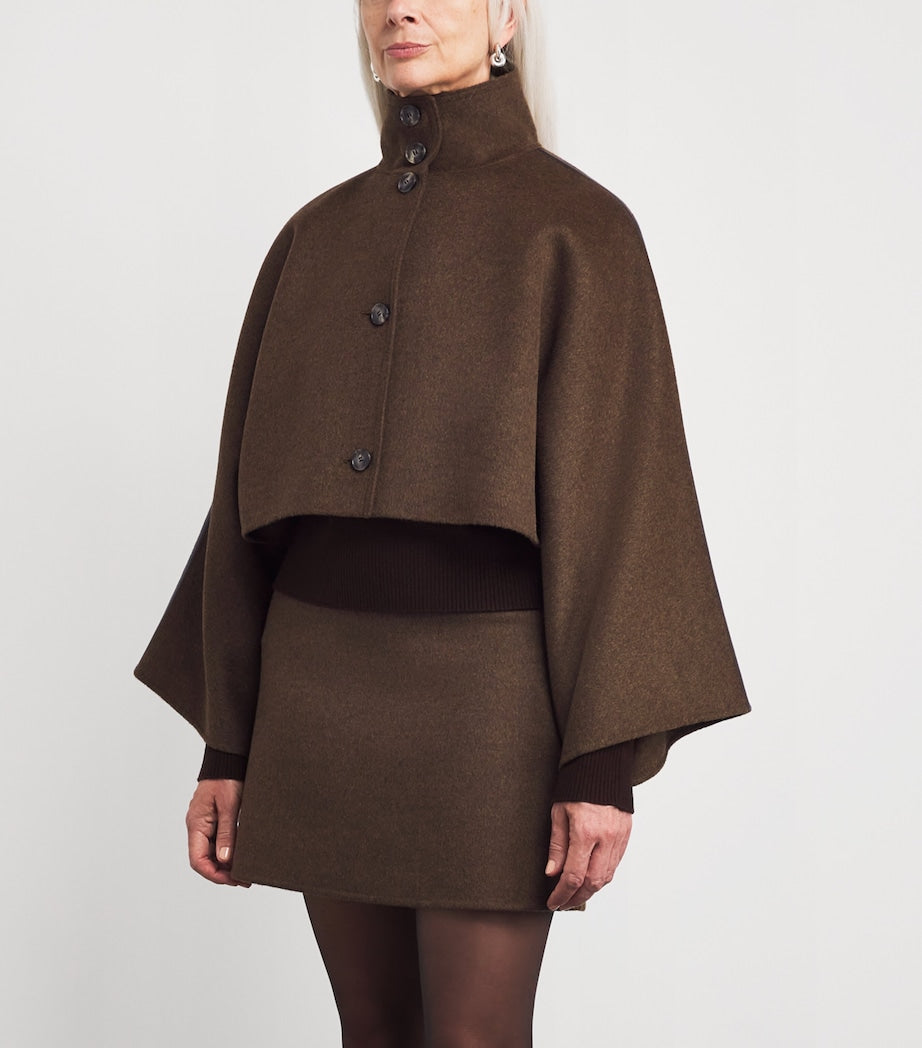 Green Wool-Cashmere Cape