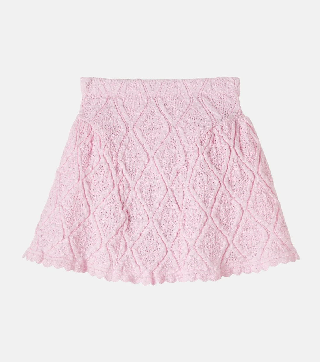 Self-Portrait Kids - Pointelle cotton-blend skirt