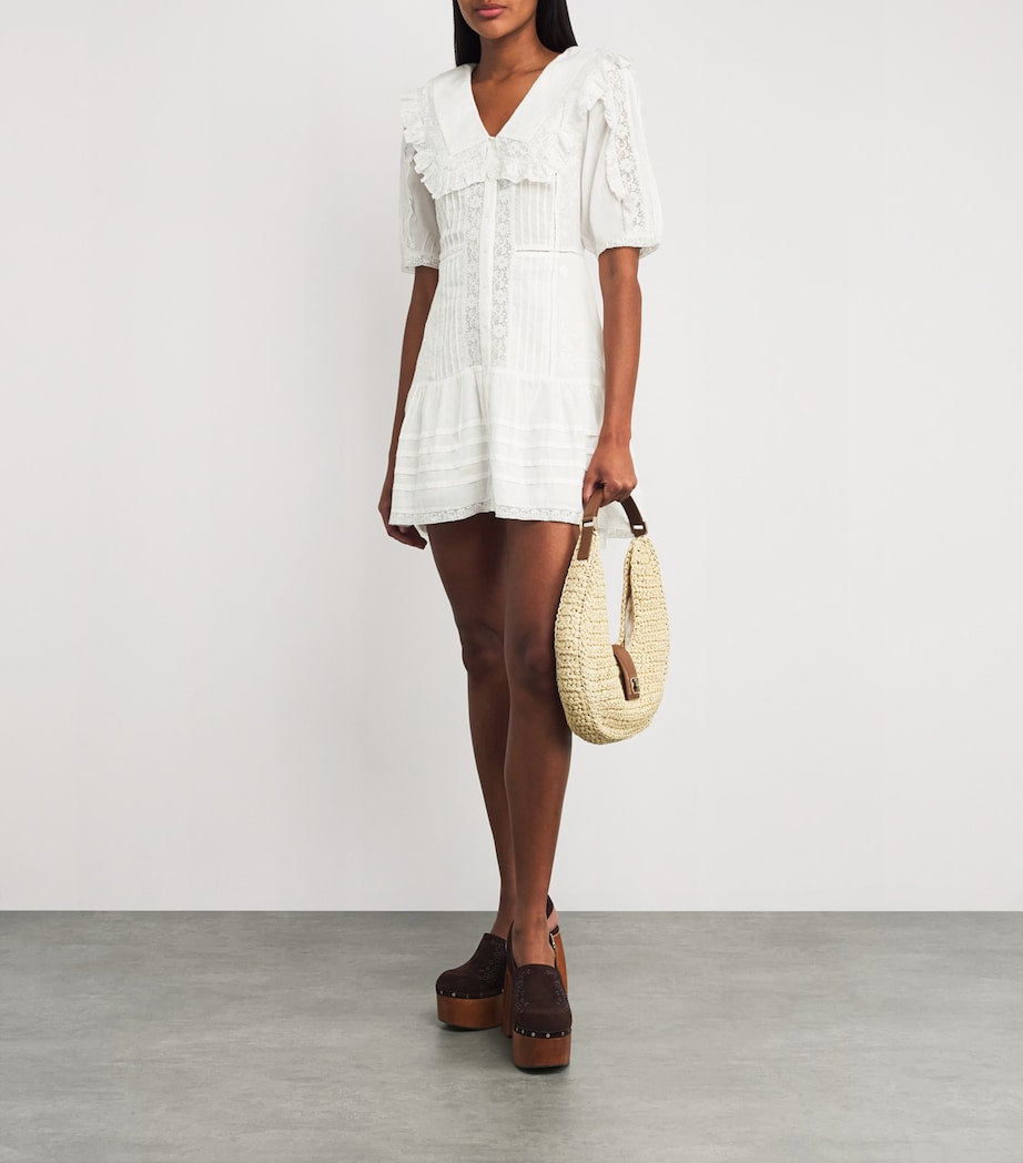 White Cotton Dove Mini Dress