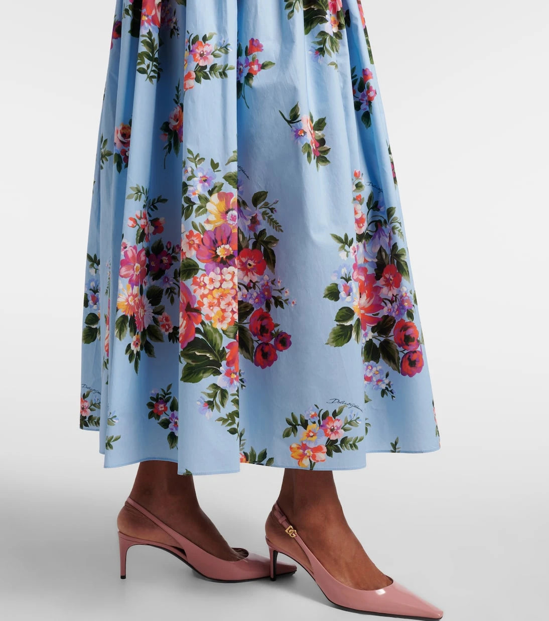 Dolce&Gabbana - Floral cotton bustier dress