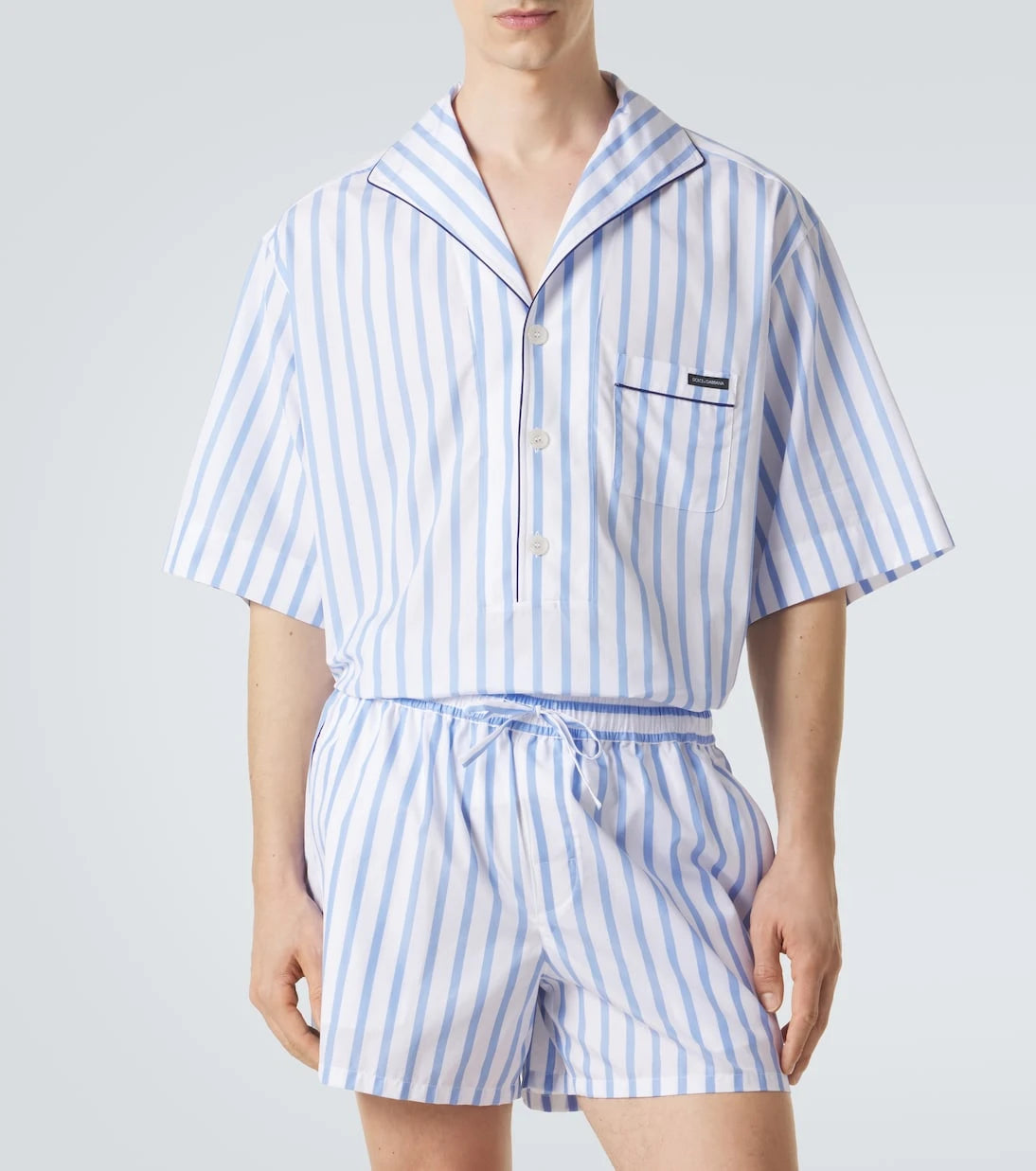 Dolce&Gabbana - Striped cotton and silk poplin shirt