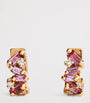 Suzanne Kalan Rose Gold, Diamond and Sapphire Frenzy Huggie Earrings