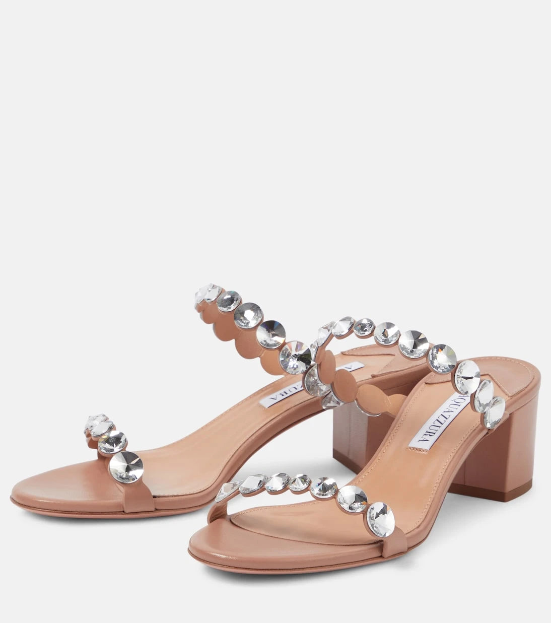 Aquazzura - Tequila embellished leather sandals