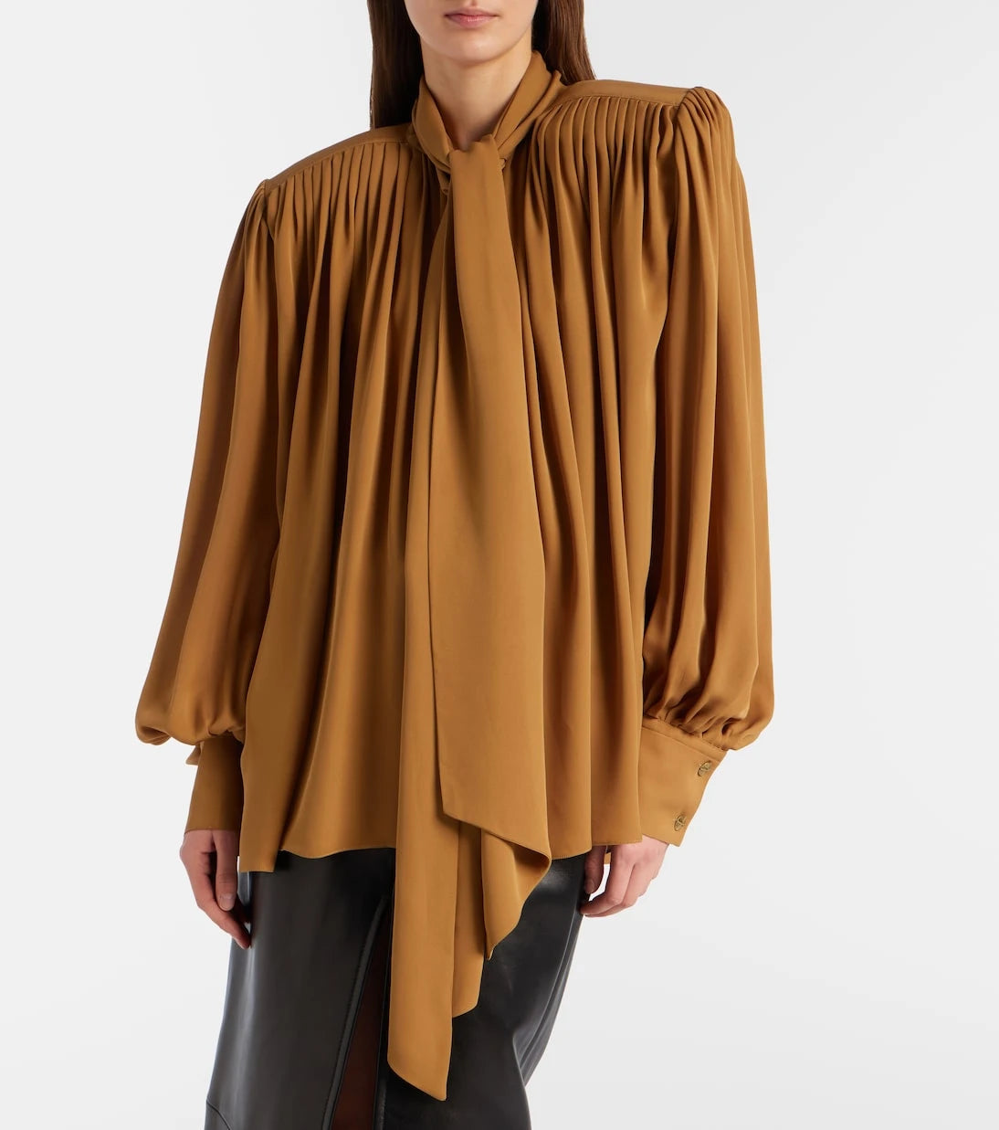 Khaite - Vali pleated silk georgette blouse