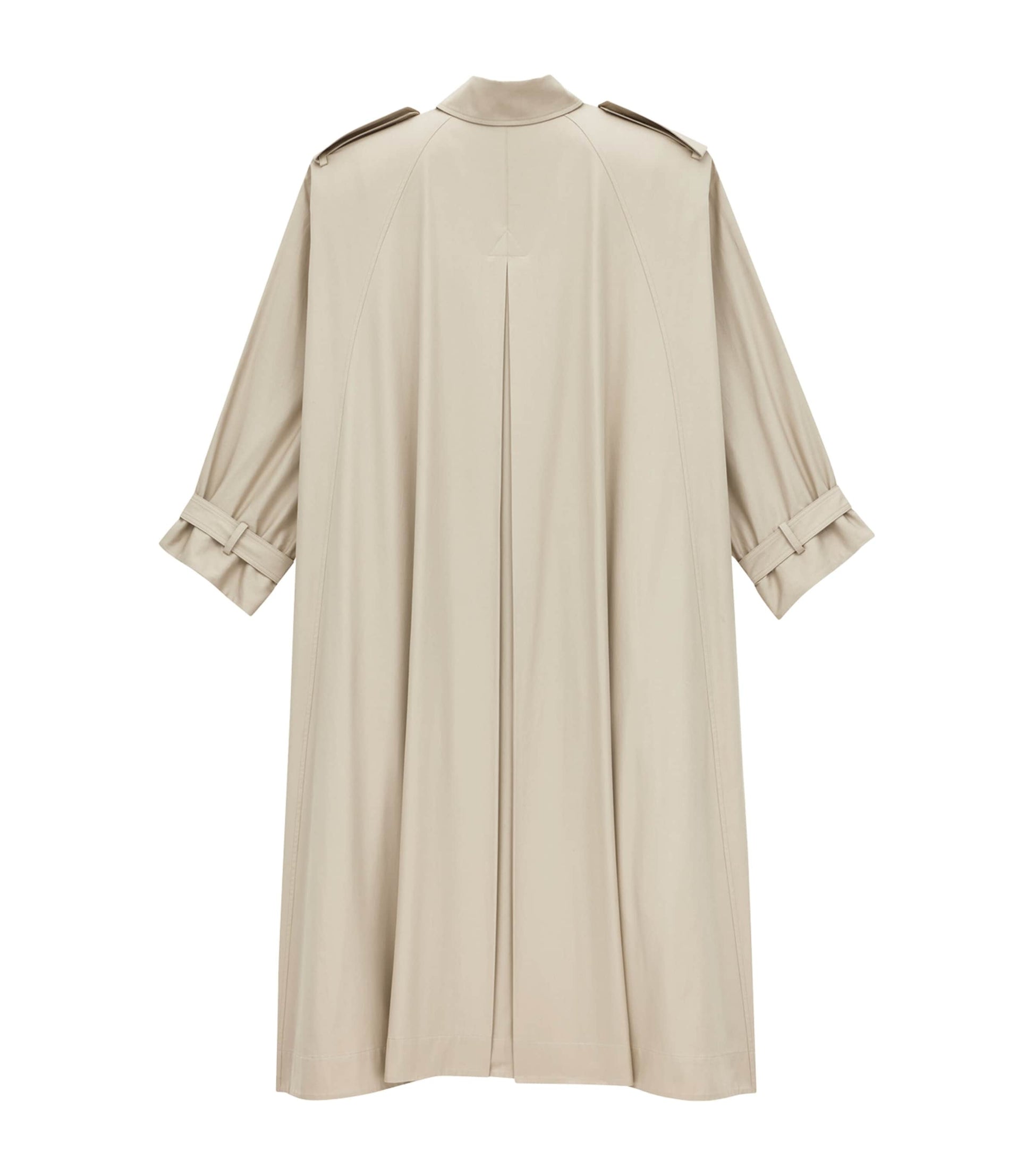 Saint Laurent Nude Cotton Cape Trench Coat
