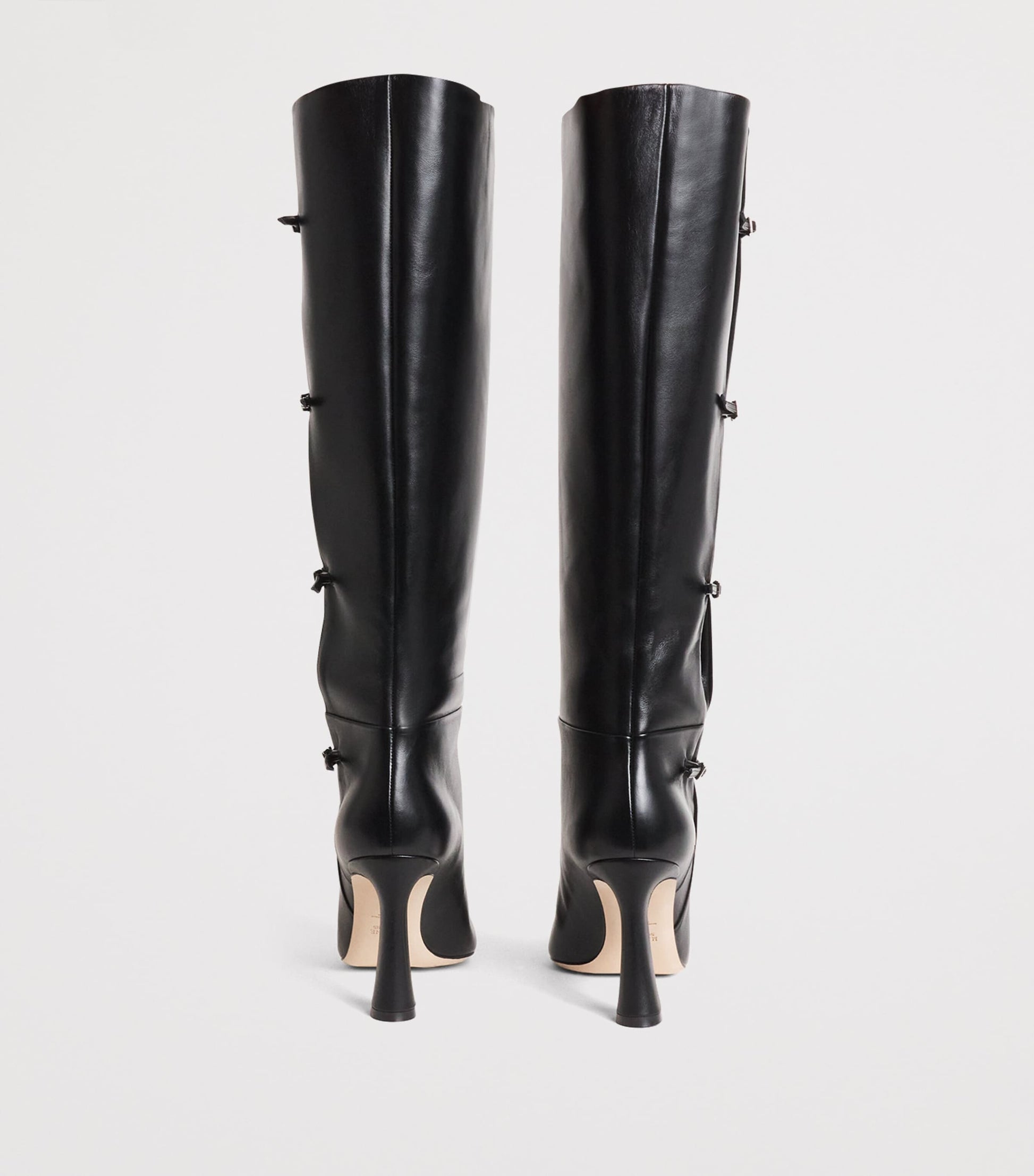 Black Leather Nolan Knee-High Boots 90