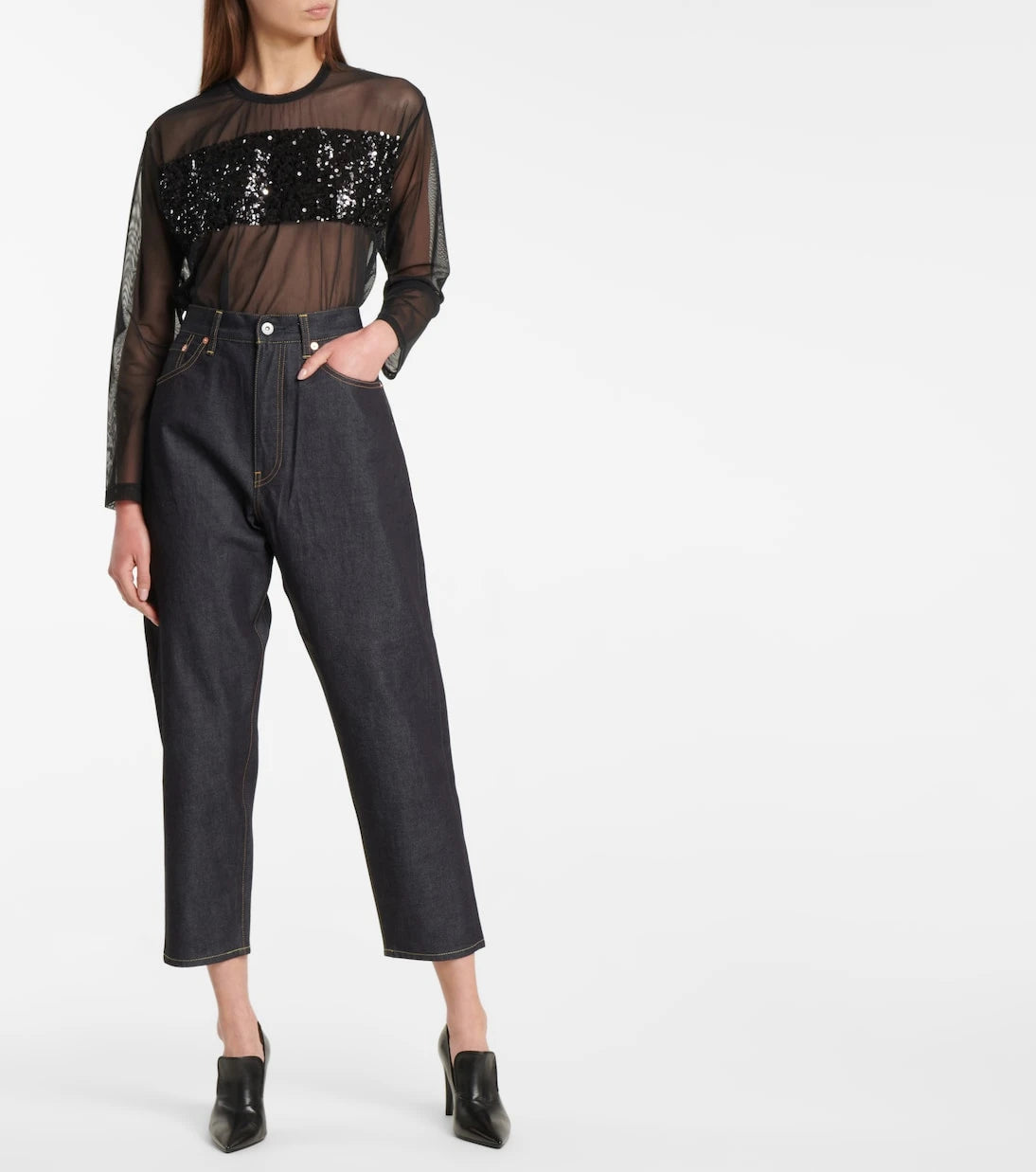 Junya Watanabe - Sequined mesh top