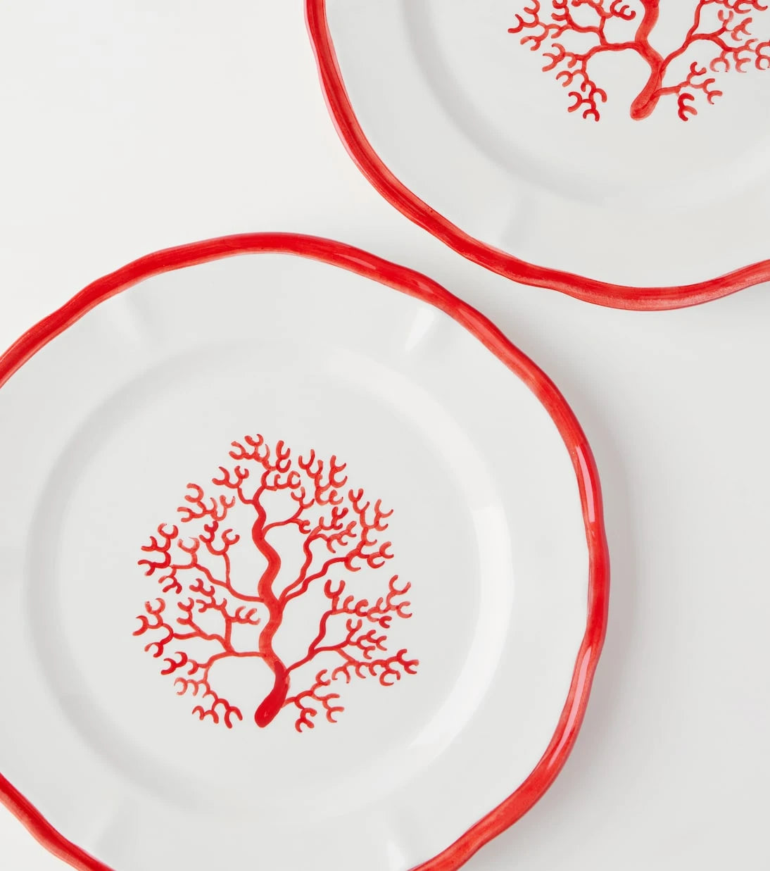 Les-Ottomans - Coral set of 4 ceramic dinner plates