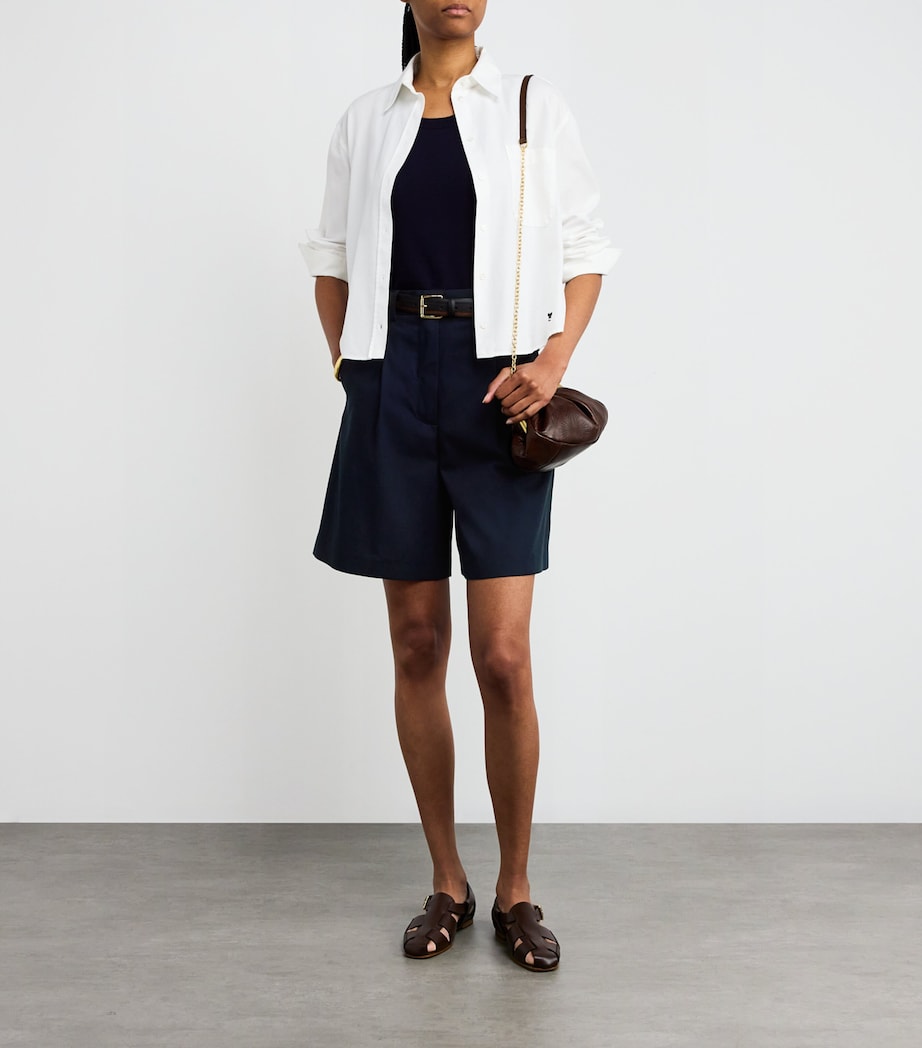 Weekend Max Mara Blue Cotton Gabardine Bermuda Shorts
