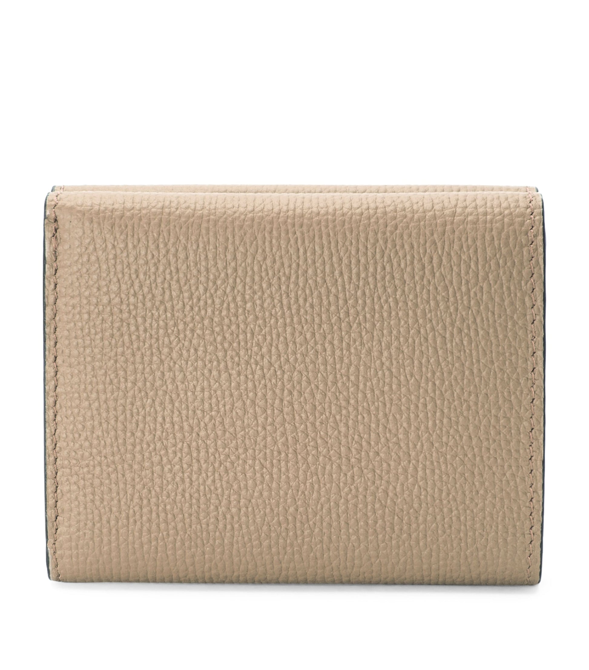 LOEWE Beige Leather Anagram Trifold Wallet