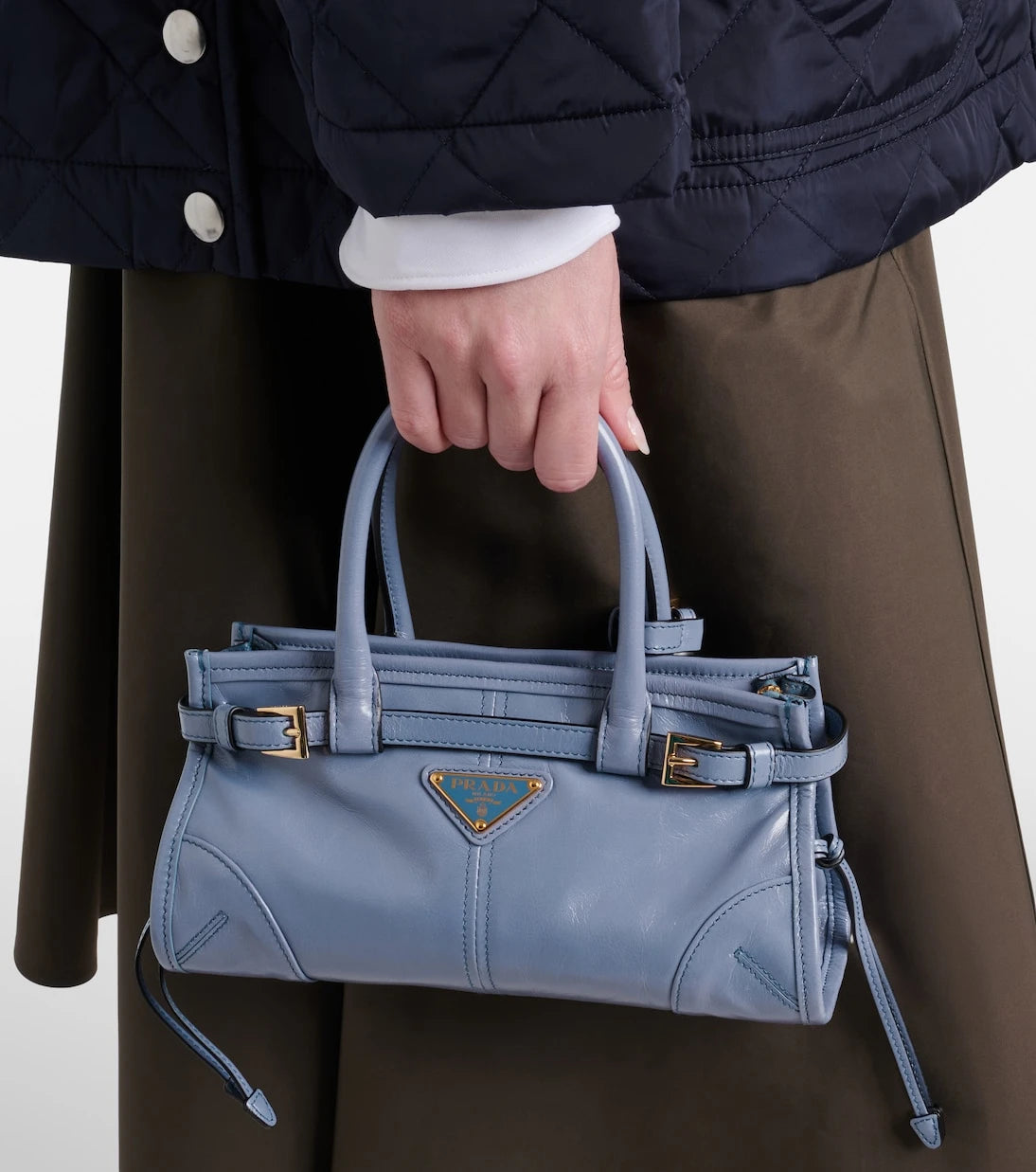 Prada - Prada Bonnie Mini leather top-handle bag